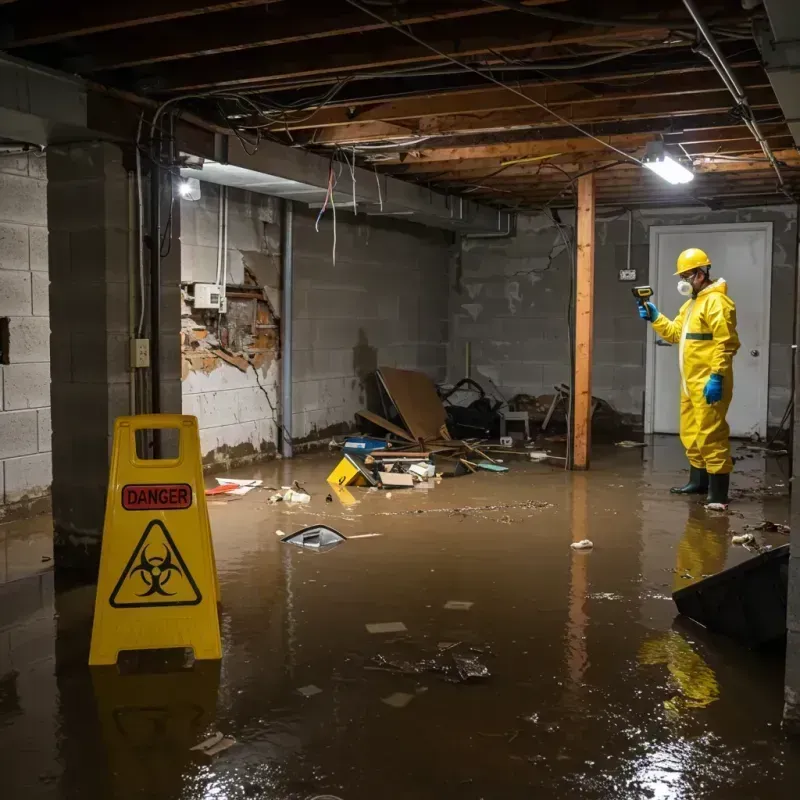 Flooded Basement Electrical Hazard in Union Park, FL Property